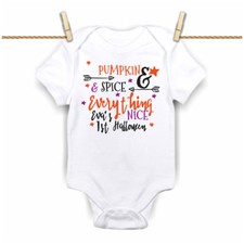 My First 1st Halloween 2024 Personalised Bodysuit Customised Pumpkin Baby Grow