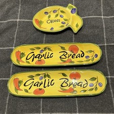Rayware Olivio Ceramic Garlic Bread And Olive Serving Platters Set Of Three