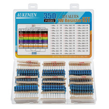 1W Resistor 1% Metal Film Fixed Electrical Resistors Assortment Kit 1 2 2.2 3 3.