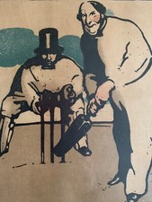WILLIAM NICHOLSON ‘CRICKET’ 1898 HEINEMANN ORIGINAL ANTIQUE BANKSY, PETER BLAKE