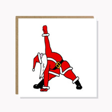 Yoga Father Christmas Card
