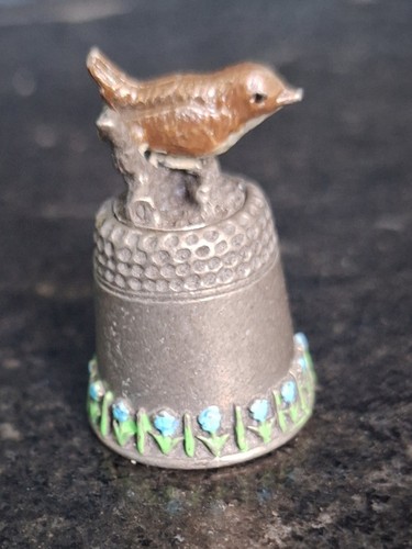 Vintage pewter thimble - , with