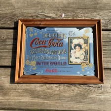Vintage wood framed coca cola - coca,