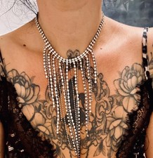 Women’s  Y2K 00s diamanté rhinestone drop necklace Jon Richard Costume Jewellery