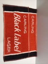 2x Vintage Carling Black Label Bar towel / beer mat / spill catcher / Runner