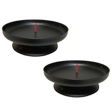2 PACK Round Black Metal