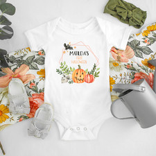 Personalised My First Halloween Baby Grow Vest Bodysuit Pumpkin Romper Sleepsuit