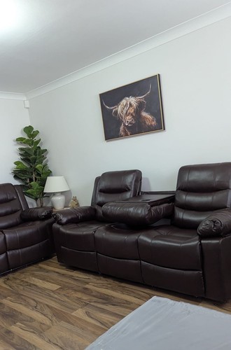 Roma recliner brown leather - recliner,
