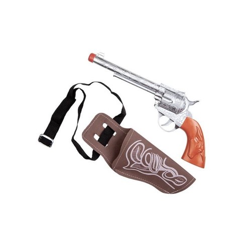 Cowboy gun with - brown, holster