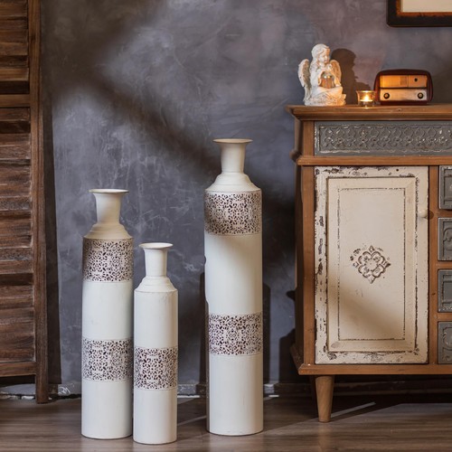 Sziqiqi tall floor vase white - tall,