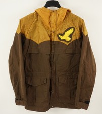 Vintage 70s Powderhorn Mountaineering Jacket Men's Medium Woven Nylon Brown Logo