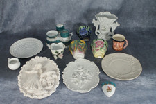 Vintage Porcelain Bisque Ceramic Vase Plaque Job Lot Old Tupton Sevres Parian