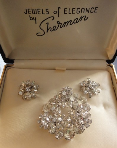 Vintage signed sherman brooch - vintage,
