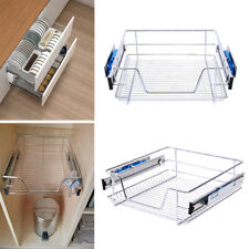 Pull Out Kitchen Cabinet Wire Basket 300mm-600mm Larder Drawer Storage Tableware