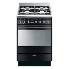 Smeg Concert 60cm Dual Fuel Cooker - Black SUK61MBL9
