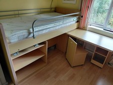 DREAMS MIDSLEEPER CABIN BED with desk and storage; great condition with mattress