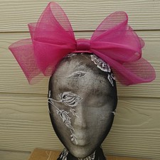 plum pink bow hair clip brooch