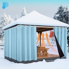 Thick Blackout Winter Curtains Windproof Outdoor Pergola Curtains Drapes Gazebo
