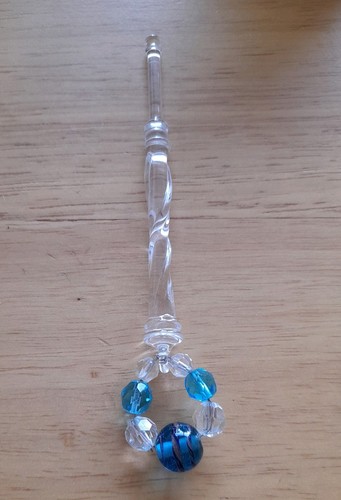 Glass lace bobbin clear with - glass,