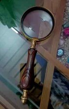 Brass Magnifying Glass Vintage Magnifier W/ Beautiful Handle Decorative Gift