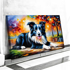 Border Collie Dog #8 Wall Art Print Painting Canvas Abstract Decor