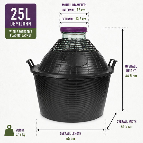 Glass carboy demijohn wide - carboy,
