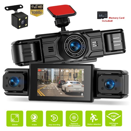 Car dash cam with 64gb - cam, sd