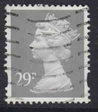 Y1693 U314b 29p Grey ENSCHEDE YELLOW FLUOR 4mm VARNISHED BANDS - USED