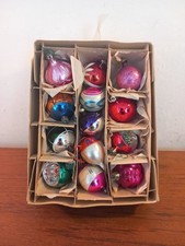 VINTAGE OLD GLASS CHRISTMAS TREE BAUBLES X13, Small 
