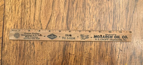 Vintage wood ruler - ruler, gas