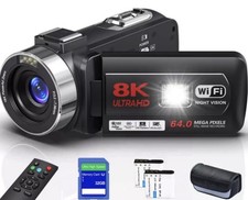 Delmodes Camcorder 8K 64MP 18X