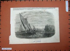 Original Old Antique Print