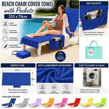 Sun Lounger Towel with Pockets