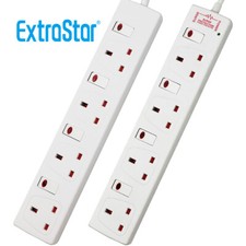 4 Way Mains Electric Extension Lead Cable with Individual Switch 13A UK Plug