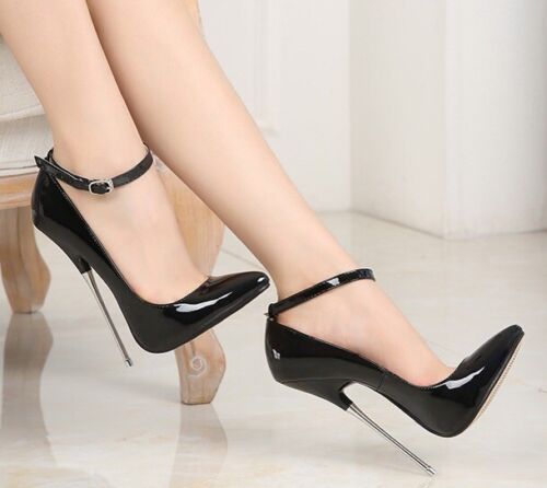 Metal 16cm high heel pumps - heel,