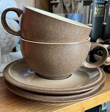 2 X DENBY CINNAMON CUPS & SAUCERS SET