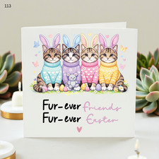 Easter Cat Card, Fur-ever