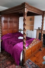 Janna Bed Frame Solid Mahogany 4 Poster Double Bed