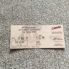 Joe Strummer  Mescaleros Clash  ticket Colston Hall Bristol 23/11/01 #A54