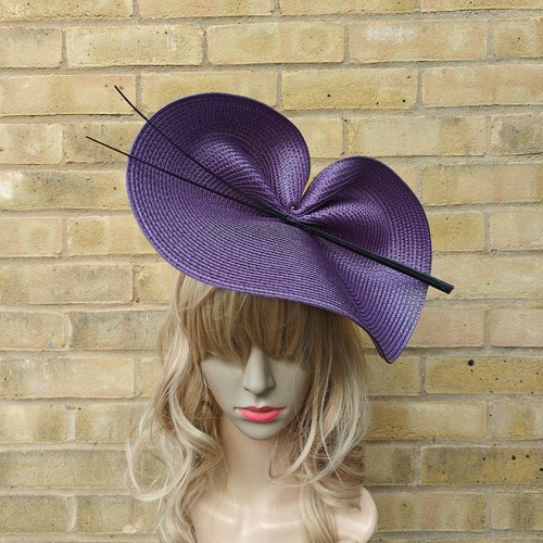 Purple fascinator black - purple,