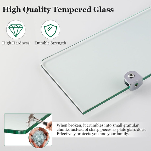 Bathroom glass shelf wall - bathroom,