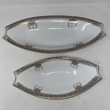 Antique Painted Porcelain Relish Dish, HR Hutschenreuther Selb Josephine Bavaria