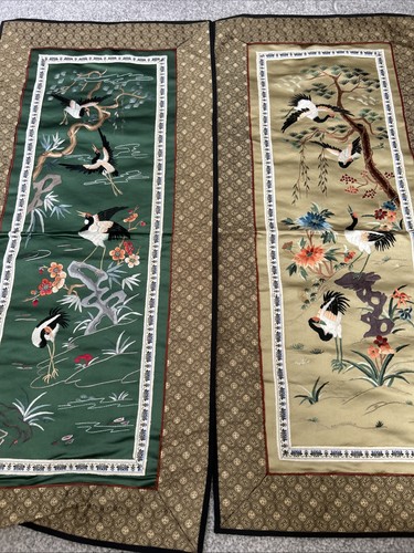 Vintage chinese silk birds - vintage,