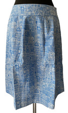 EX SEASALT  St Mabyn Skirt Blue with quaint white houses print Size 10 maybe 12