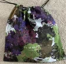 Jo Malone London drawstring toiletry bag for soaps travel purple green cotton