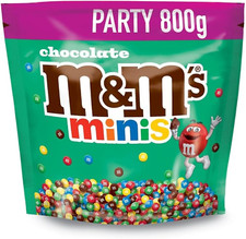 M&M'S Minis Milk Chocolate Bag 800g Party Bag Bulk Chocolate Ideal for Gift