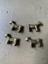 Miniature Goats Metal Mini’s Set Of 4 Patina 1” Lucky Charms Vintage Little GOAT