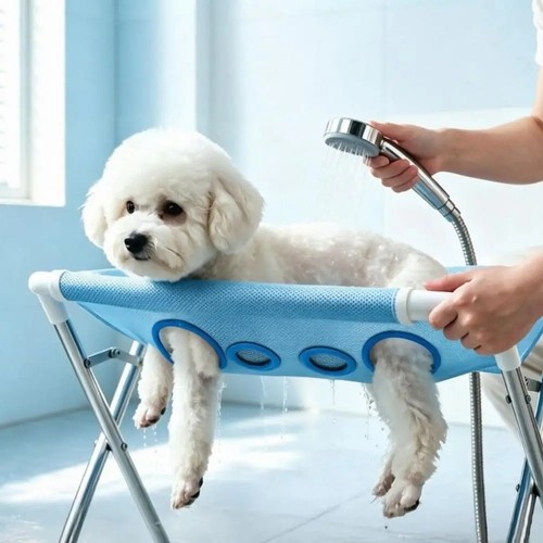 Dog grooming hammock stand - dog,