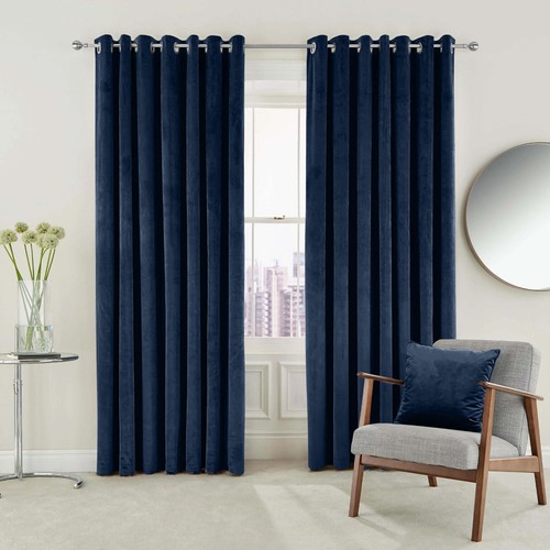Long velvet curtains - curtains, eyelet
