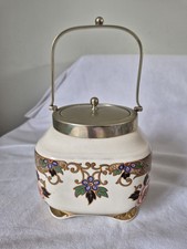 Flosmaron Vintage 30's China Biscuit Barrel  With Lid Art Deco Original Style